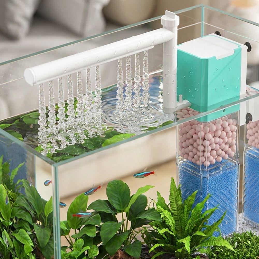 Suction Cup 4-in-1 Fish Tank Filter Wall-Mounted Silent Submersible Pump Water Circulation Waterfall Filter