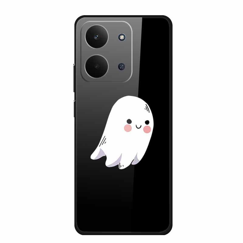 Glas-Rückseite für Redmi 15C 4G Hülle 15 C Niedliche Cartoon-Hülle aus hartem gehärtetem Glas mit weichem Stoßfänger für Redmi 15C Hüllen Coques Fundas