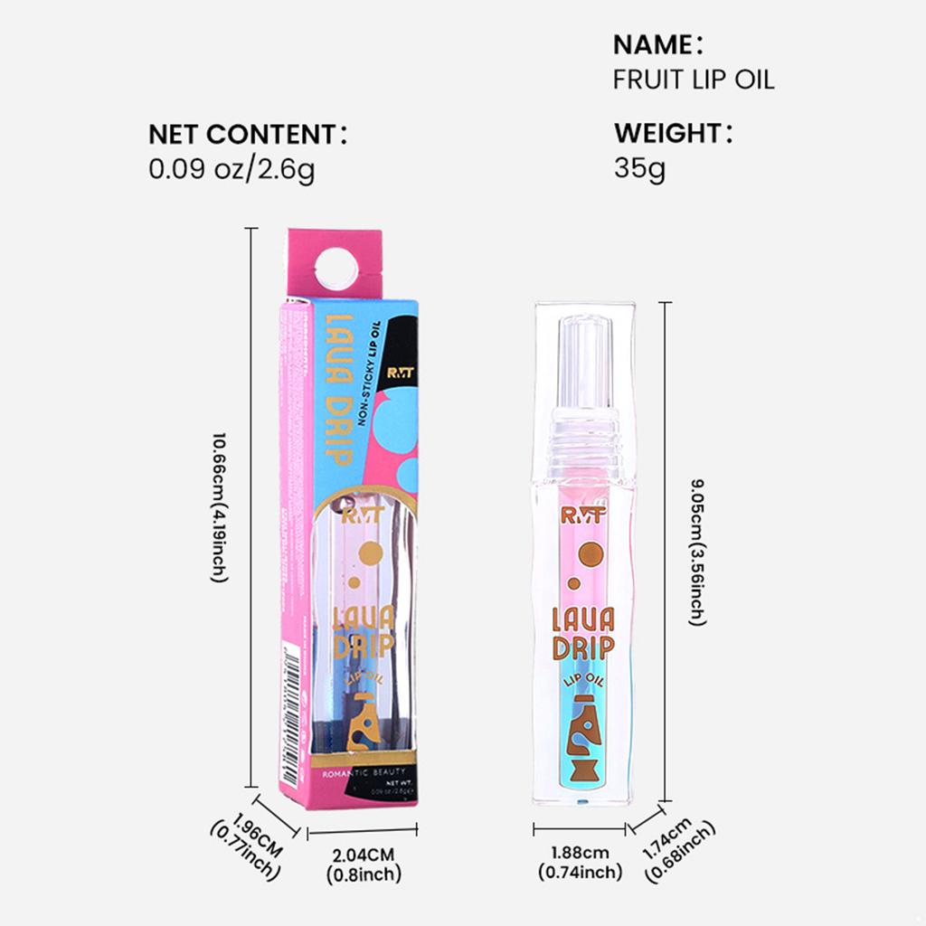Portable Dual-Shade Lip Gloss Oil – High-Nourish Plumping Effect, Fruit Aroma, Mini Size with Glossy Finish