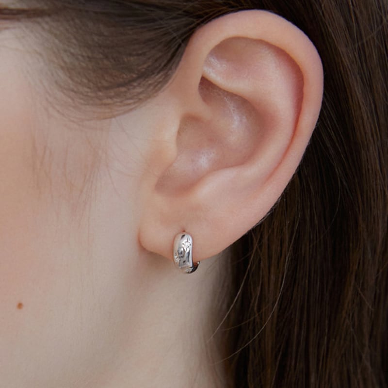 By Hyeres [925 Silver] Star Stone Point Earrings (Silver) BH7E59775W9XXX