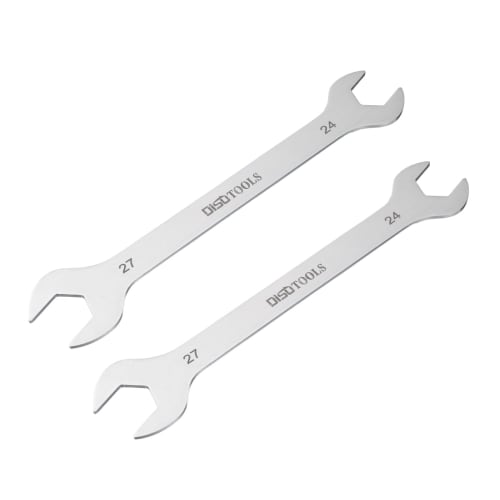 uxcell 2-Pack Thin Wrench, 24mm x 27mm, Double-Ended, Spanner Set, Thin, Double-Opening Wrench, 2 Sizes per Wrench, Short Type, Flat Wrench, Repair To