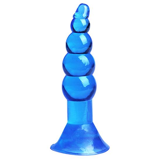 Unisex Pleasure Flexible Beads Anal Sex Toy Butt Plug Insert with Suction
