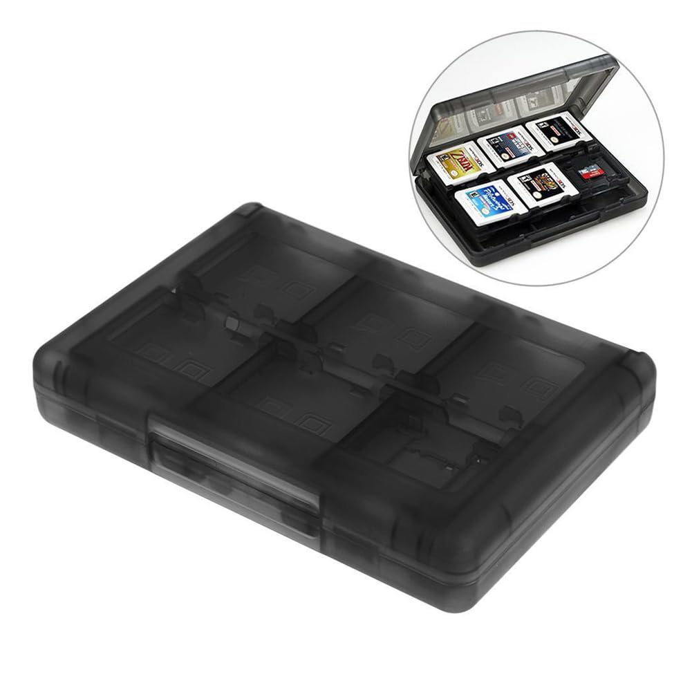 Mikankawa Cassette Soft Holds 22 Holds 28 Memory Stylus Portable DS/3DS Case, Case, Cards, Compact, Items, Cards, Pen, Portable, (Black)