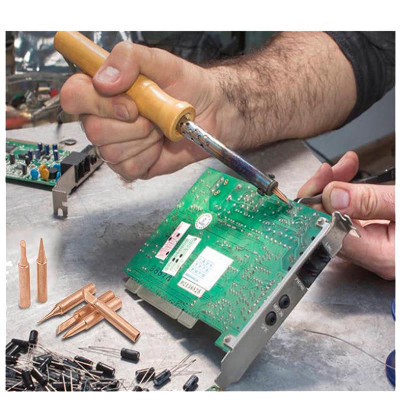 6pcs Tip For Soldering Iron Professional Electronic Soldering  Pure Copper 900MM Luotie Head Suit Solder Tip