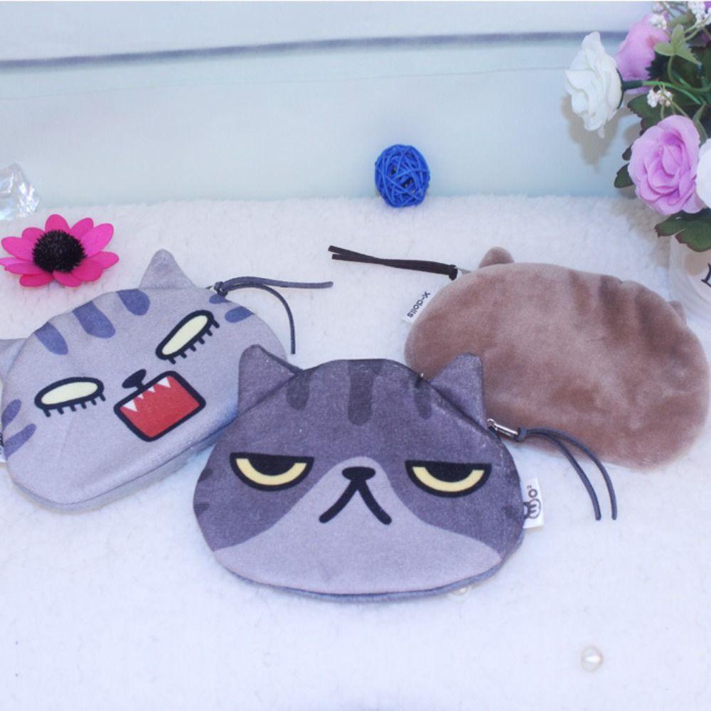 Cartoon Design Cat Earphone Bags Cute Pattern Change Storage Bag Cute Lipstick Cosmetic Bag  Gift