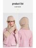 Women's Hooded Down Hat & Scarf: Windproof, Warm Ear & Neck Protection for Autumn/Winter
