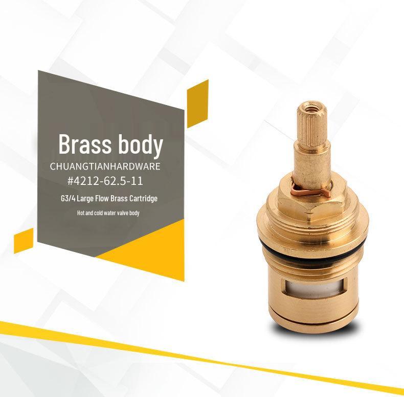 G3/4" Großvolumiger Heiß-/Kaltwasser-Kupferventileinsatz mit Keramikscheibe