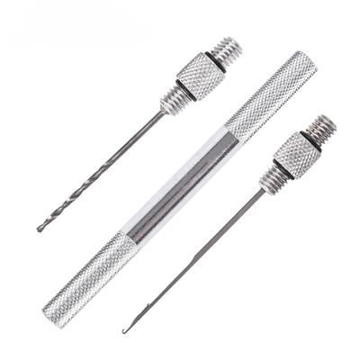 3-In-1 Carp Fishing Rigging Bait Needle Kit Tool Set Bait Boilie Drill Stringer Needle Nonslip Aluminum Alloy Handle