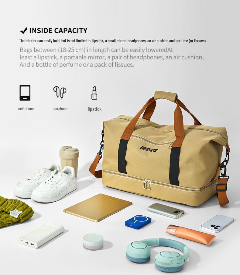 Lekka torba sportowa i podróżna w stylu koreańskim z separacją na mokre/suche