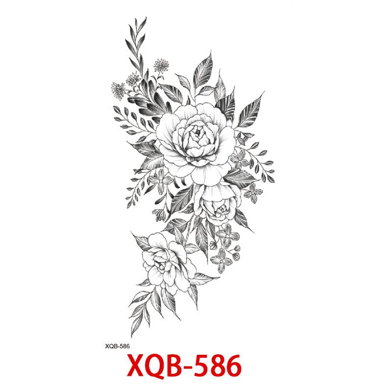 Small Full Arm Tattoo Sticker, Flower Letters, Plain Flower Tattoo Sticker Tattoo