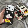 Funny Cute Cartoon Mickey Phone Case For iPhone 17 Pro 16 15 14 Pro Max Back Cover Leather Protective Cases Shockproof Funda