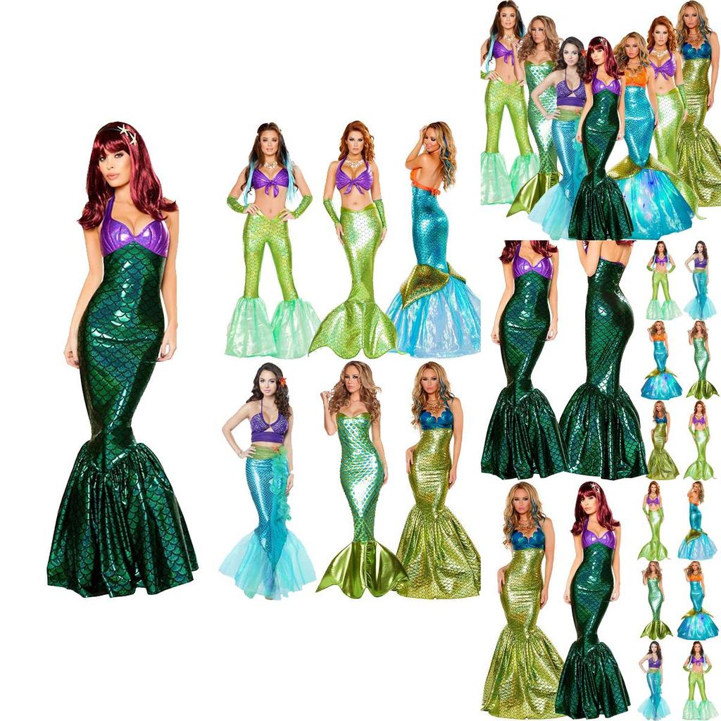 Captivating Floor Length Women Mermaid Costume Cosplay For Halloween And Parties