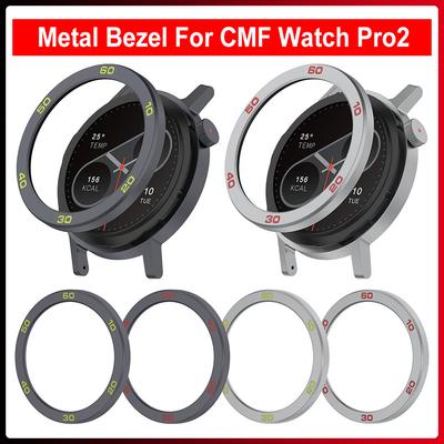 Metal/PC Bezel Ring Replacement Case Cover Ring Tempered Glass Screen Protector Metal Watch Bezel for CMF by Nothing Watch Pro 2