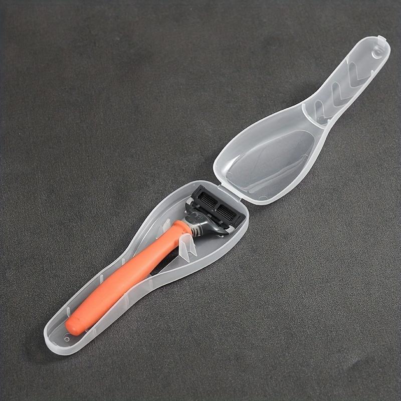 Plastic Travel Shaver Case for Outdoor Camping, Business Trip and Portable Razor Holder Container Storage Shaving Box (Razor Not Included)