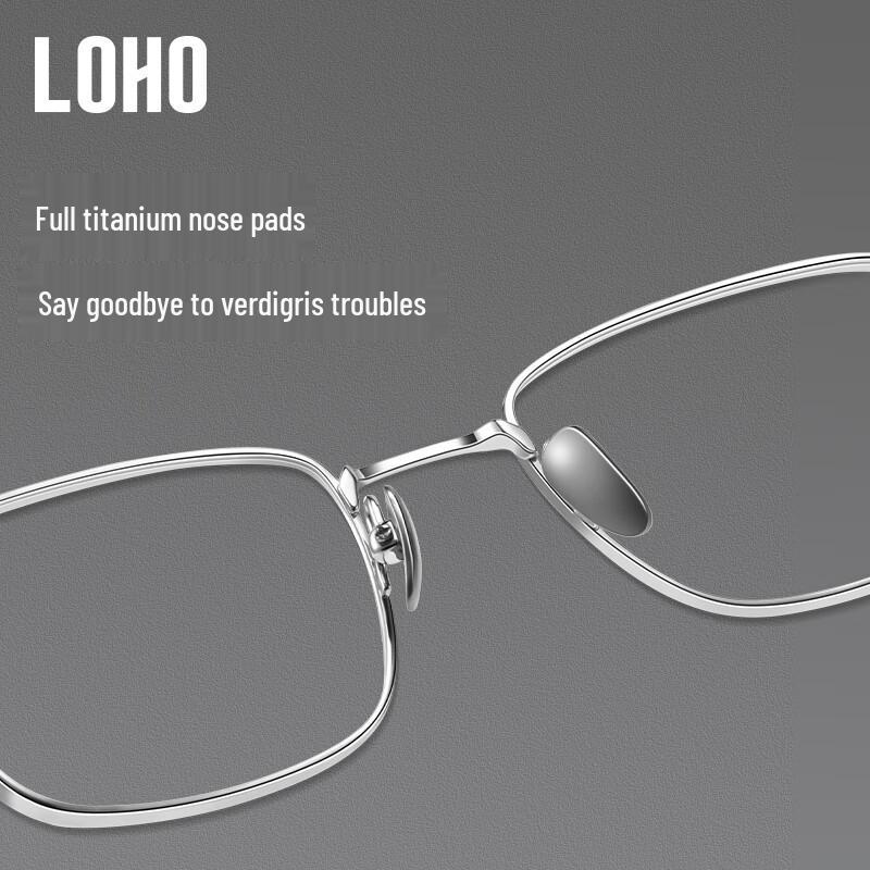 LOHO Ultra-light Titanium Anti-Blue Light Square Frame Glasses