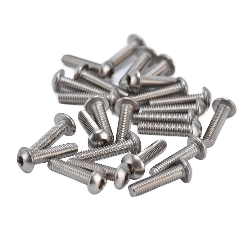 100Pcs Button Head Socket Caps Screws M4 Galvanized Steel for Accuracy Machinery