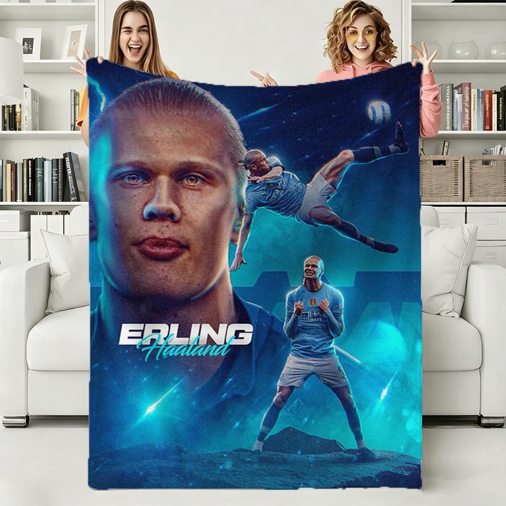 3D E-Erling H-Haaland Fußballstar Weiche Warme Flanelldecke Kunst Für Schlafzimmerwand Wohnzimmer Dekoration Bett Picknick Büro Geschenk