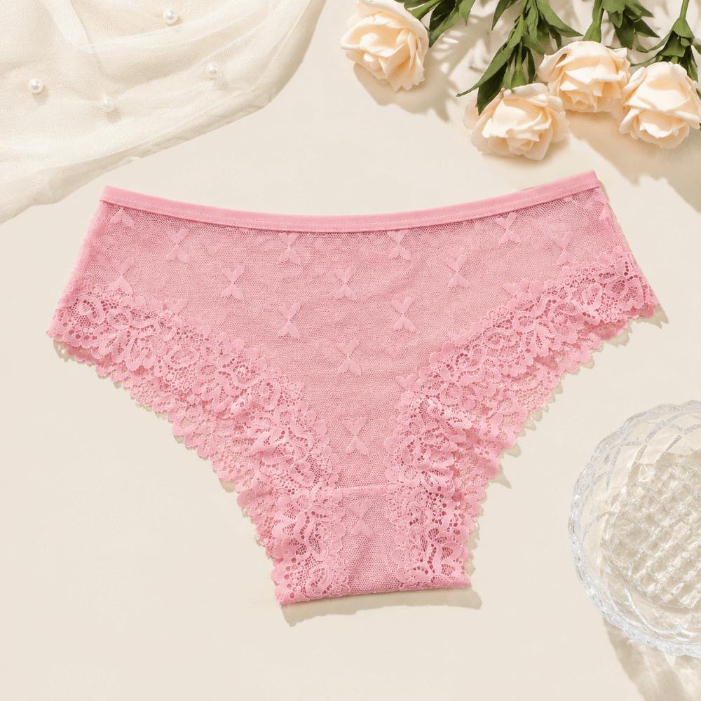 Transparent Lace Trim Briefs Seamless Perspective Underwear Lingerie Sheer Mesh Underwear  Gifts