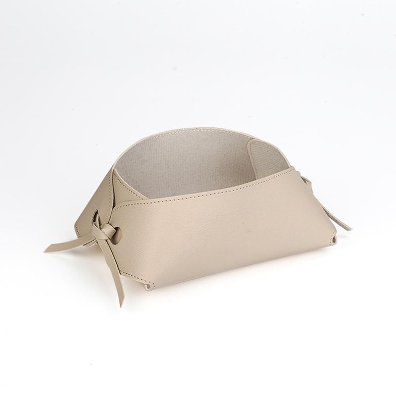 

Nordic Настольный кожаный ящик для хранения ювелирных изделий, подставка для ключей, органайзер для косметики белый