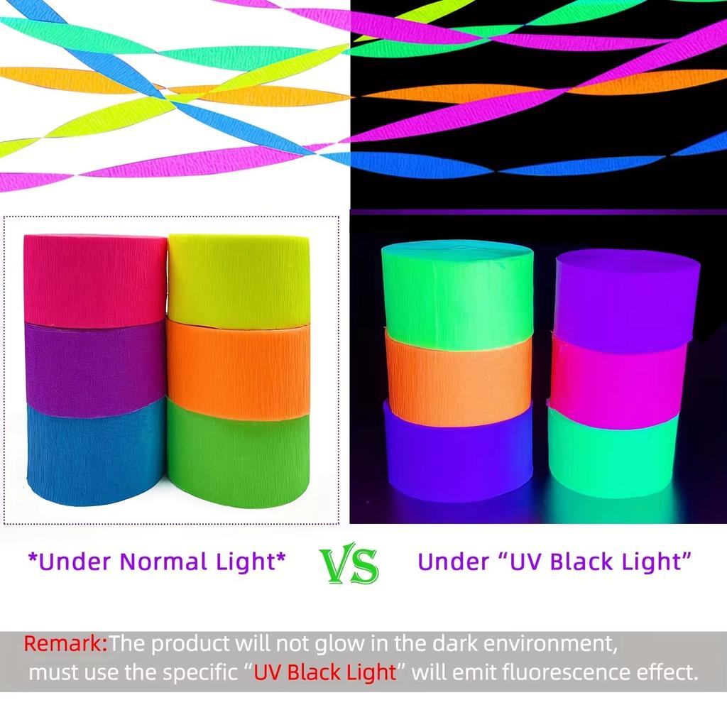 2pcs 4cm UV Glow Tape Neon Party Stickters Glow In The Dark Wedding Birthday Luminous Blacklight Bright Hanging Decorations