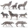 Wild Animal Pvc Gray Wolf Model With Realistic Design For Childrens Educational Play