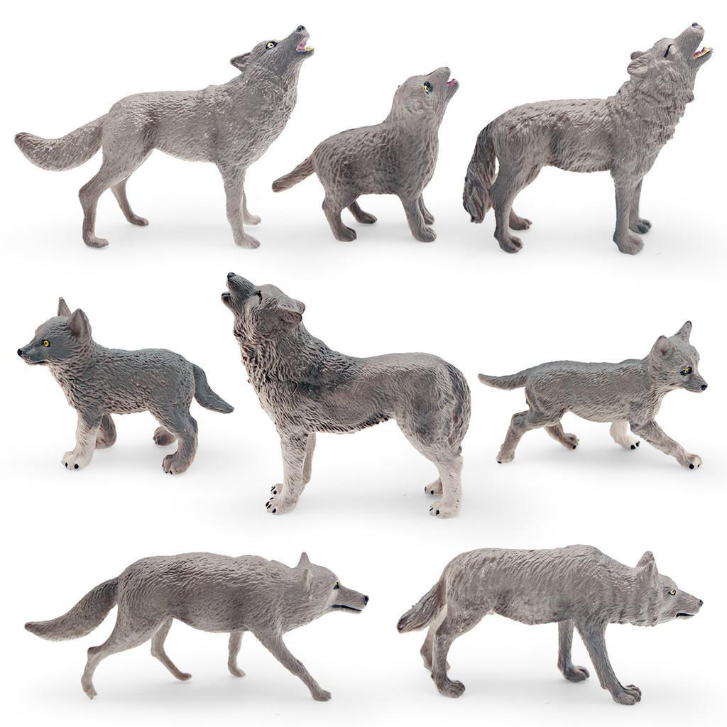 Wild Animal Pvc Gray Wolf Model With Realistic Design For Childrens Educational Play