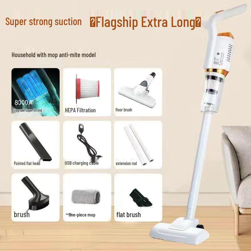 

Ультратихий ручной пылесос и швабра: Высокая мощность всасывания для уборки дома, автомобиля и шерсти домашних животных белый