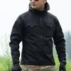 Winter Tactical Jackets Men Military Outdoor Waterproof Hood Plus Velvet Windbreaker WorkWear Soft Shell Multi-pockets Hunting Motorcy Tops