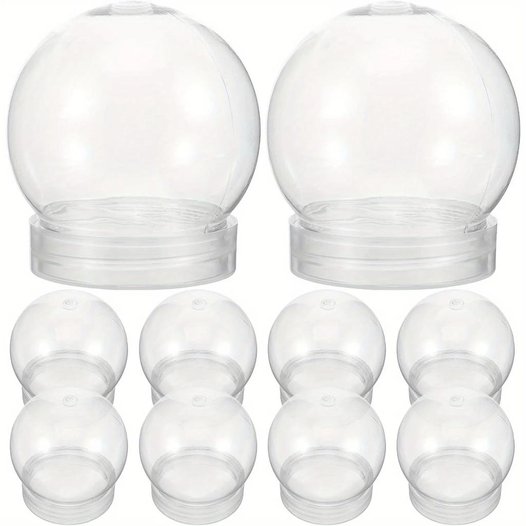 Top Quality Clear Plastic Snow Globes Multi-Use DIY Craft Props Empty with Screw off Cap for Creative Snow Globe Making Projects