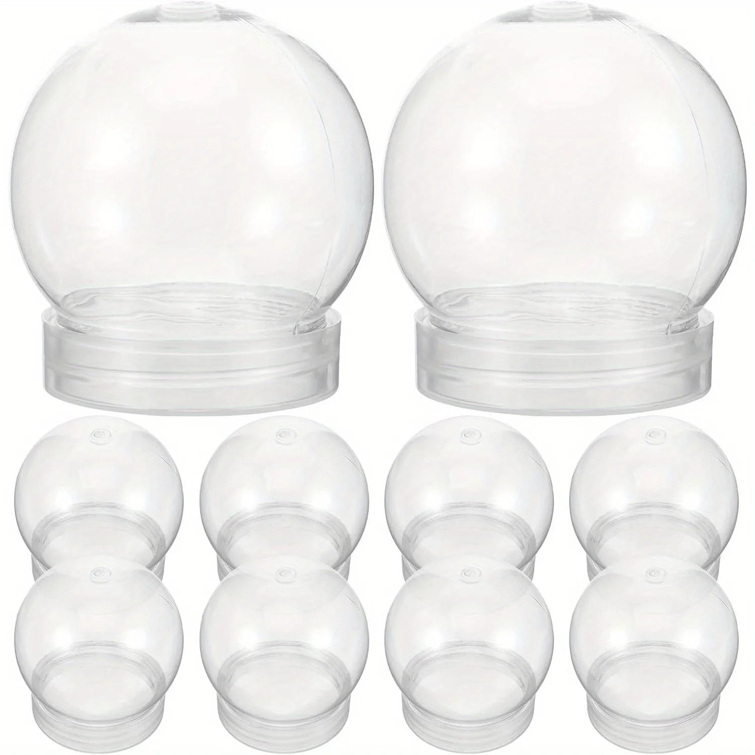 

DIY Clear Plastic Crystal Ball Christmas Snowball with Screw-On Lid for Holiday Desktop And Hanging Decorations