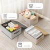 Foldable Nonwoven Storage Box Striped Pattern Collapsible Carry Handle Clothes Organizer Moth Proof Moisture Resistant Large Capacity Space Saving