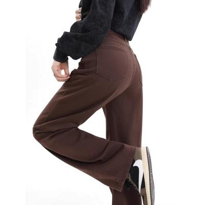 Women's American Style Wide-Leg Jeans for Spring - Flattering Plus Size Straight-Leg Pants for Pear-Shaped Figures