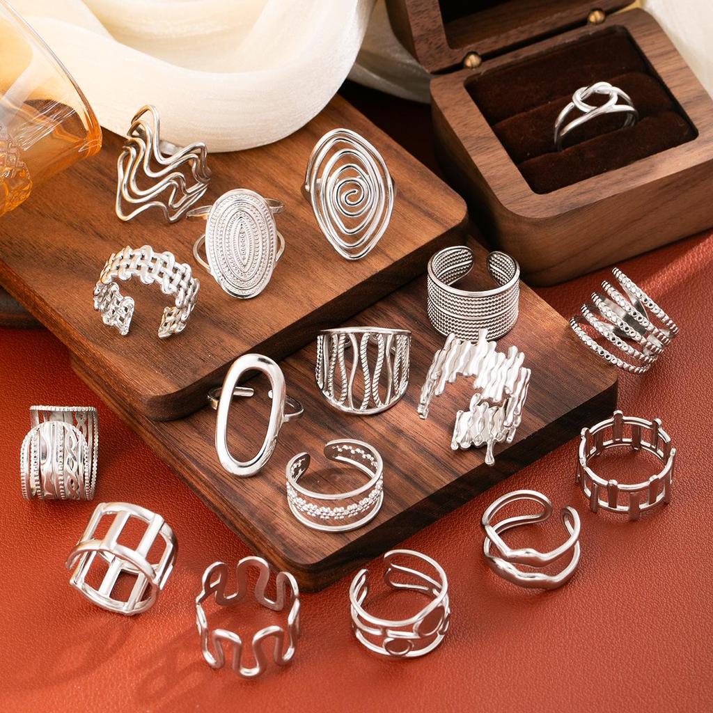 Stainless Steel Adjustable Open Ring - Colorfast Titanium Jewelry