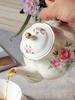 Noble Bone China Teapot 500ML Pink Camellia Coffee Pot Set Home High Grade Porcelain Kettle Jug Party Cafe Teaware Tea Pot Puer