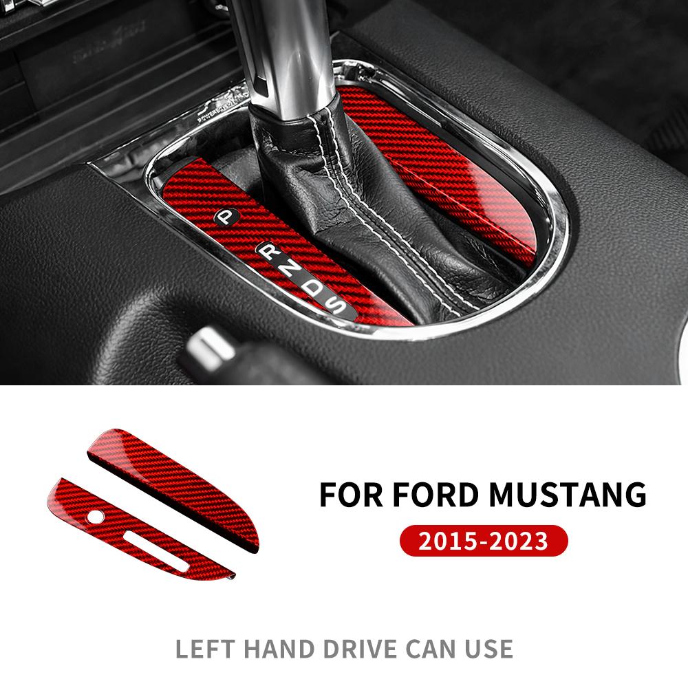 Hard Dry Carbon Fiber For Ford Mustang S550 2015 2016 2017 2018      LHD Car Gear Shift Panel Sticker