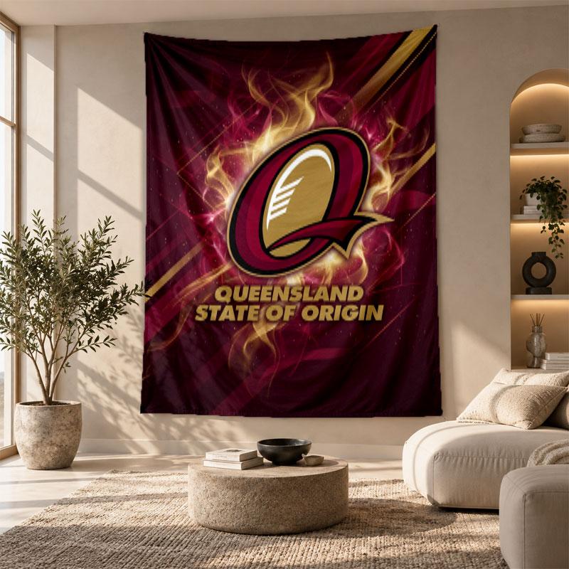 Decorative Tapestry,Queensland Maroons Printed Wall Art, Lightweight Wall Hanging For Bedroom Background