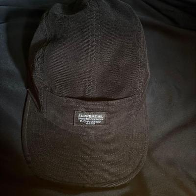 Used Supreme MIL LOGISTIC OPERATION Corduroy Cap Black