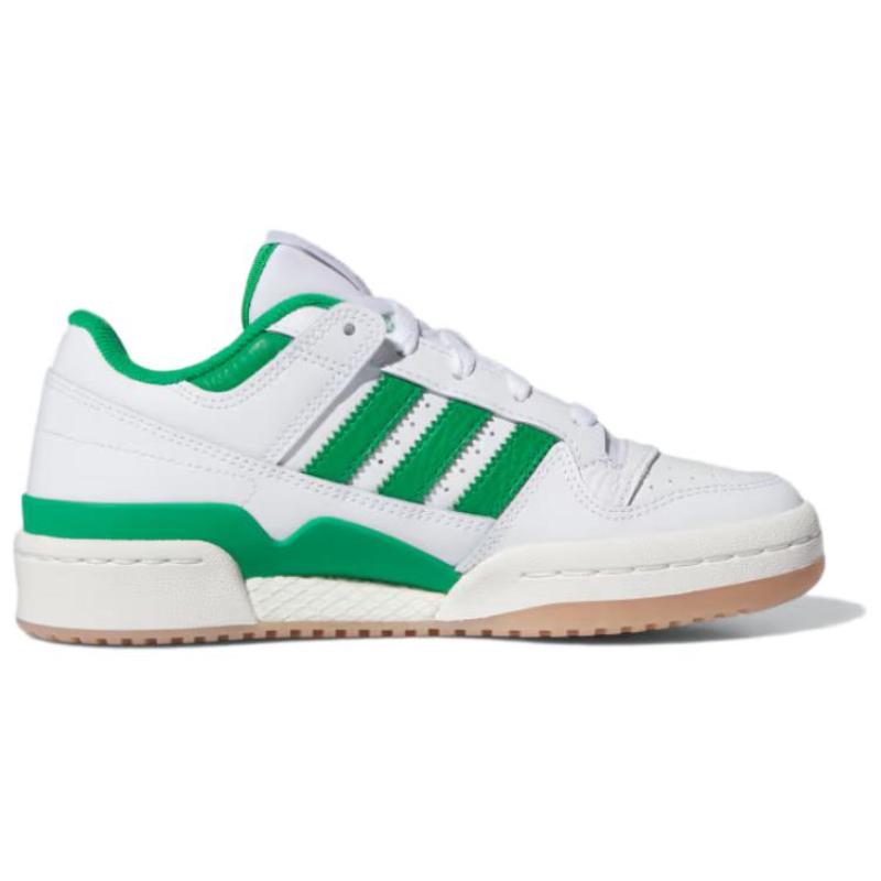 Adidas Originals FORUM Abrasion Resistant Low Top Kids' Skateboarding Shoes White Green Sneakers IH0223