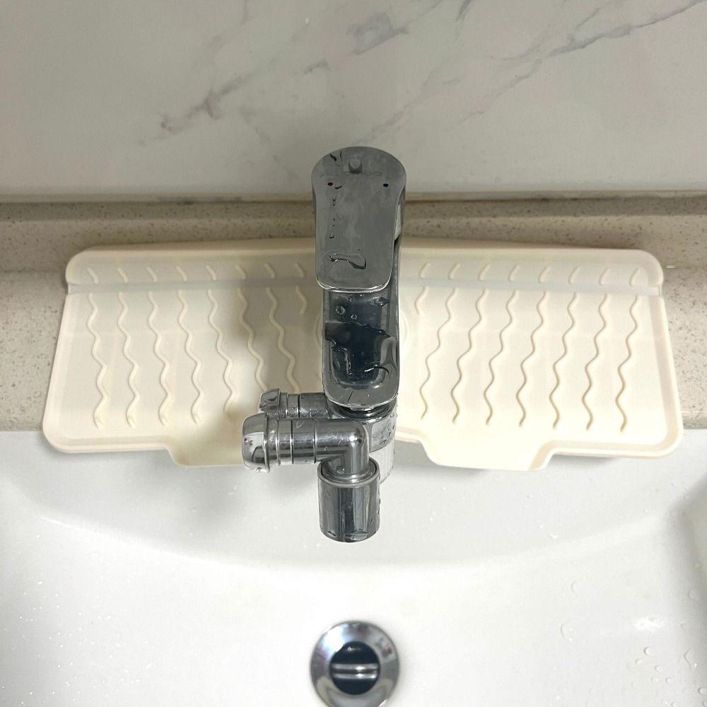 Non-Slip Silicone Faucet Mat Rectangular Water Drip Catcher Tray Kitchen Accessory
