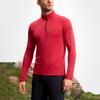 Fila Fashion Stand Collar Half Zip Knit Slim Fit Long Sleeve T-Shirt Men Tops Dark-Rose A11M517210FWI