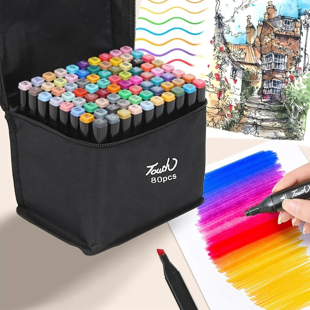 60-120 Colors Double Headed Oily Art Marker Pen Set for Draw Sketching Oily Tip Based Markers Graffiti Manga School Art Supplies