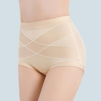 Damen Baumwollunterwäsche mit hohem Bund Nahtlose Bauchkontrolle Shapewear Slips Stretch Volle Abdeckung