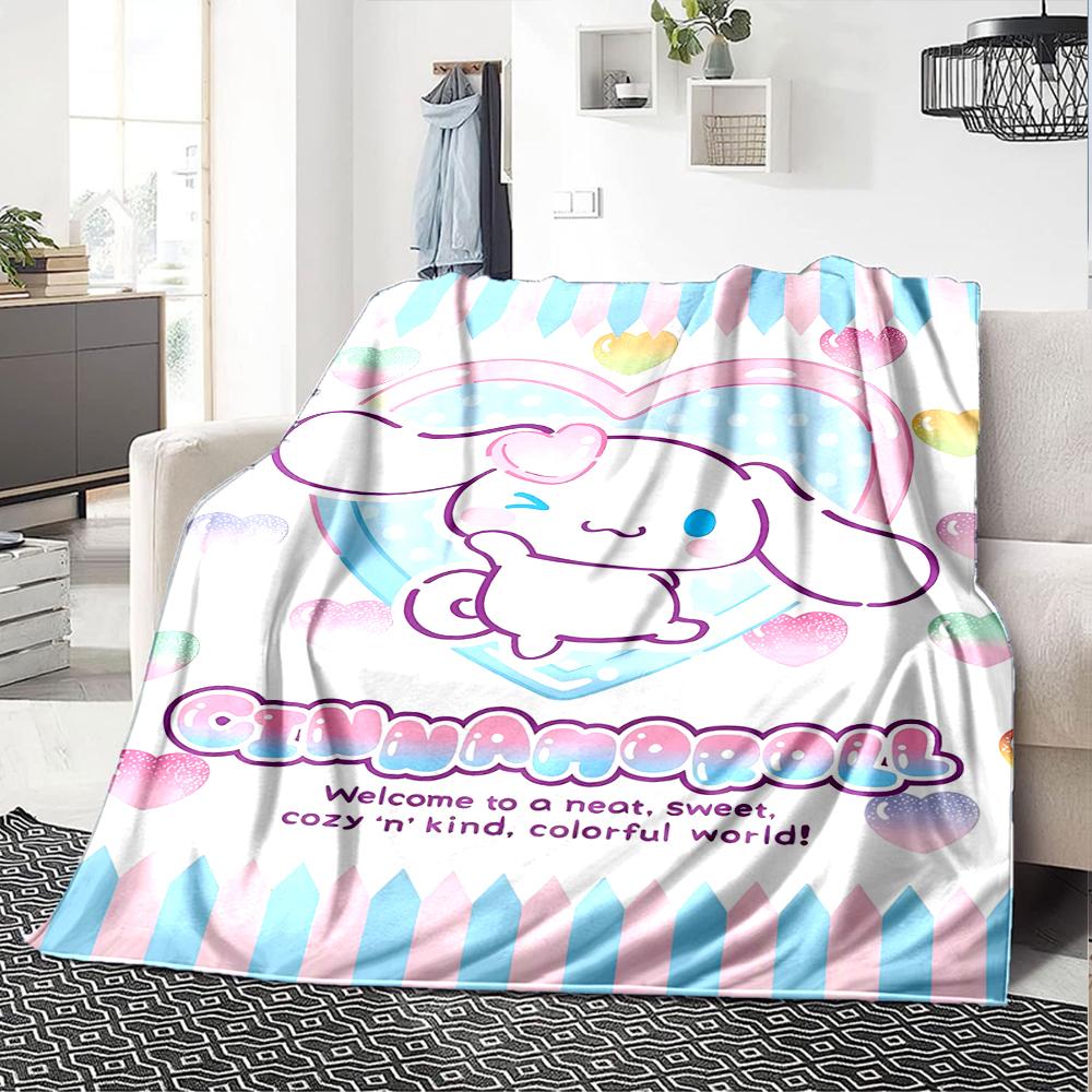 1pc Sanrio Cinnamoroll1 Blanket, Gift, for Men and Women, Soft Blanket, Good for Sofa Bed Couch Travel, Lightweight Flannel Blanket