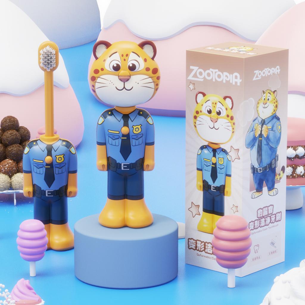 Zootopia 2 Animation Kinderzahnbürste Verwandlungsfähig Einziehbar Plüschborsten Nick Judy Tragbares Design Mundpflegebürste Für Kleinkinder