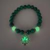 Women Bracelet Faux Turquoises Luminous Floral Jewelry Elastic Beads Bangle Jewellery Gift