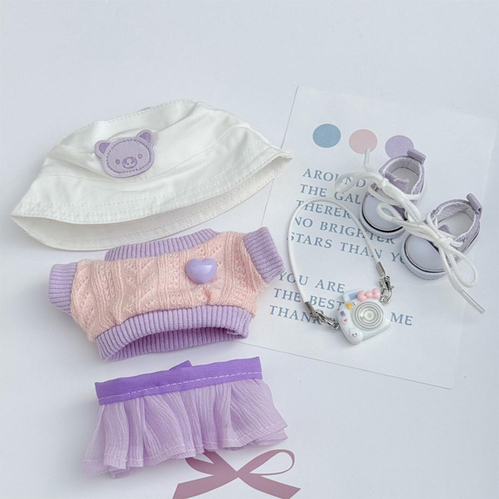 For 17cm Labubu Doll Clothes Fashion Clothes Dresses Doll Clothes Color Match Sweater Dolls Accessories Cute Decoration Little Clothes