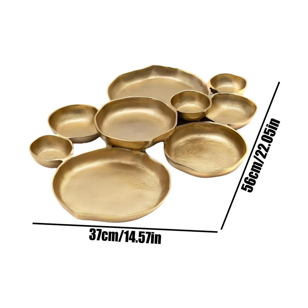 Nine-square Grid Decorative Plate Aluminum Serving Bowls Charcuterie Tray For Snacks Nuts Chips Fruit Candy Meals Appetizer