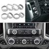 8x Silver Center Console Control Switch Knob Trim For Chevy Silverado 2014-2018