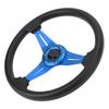Bilratt Racingstil PU-läder 14 tum Universell passform för 6-håls rattnavadapter
