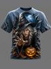 Halloween Women's T Shirt Print Graphic Witch Vintage Stylish Casual Short Sleeve Crew Neck Regular Tops